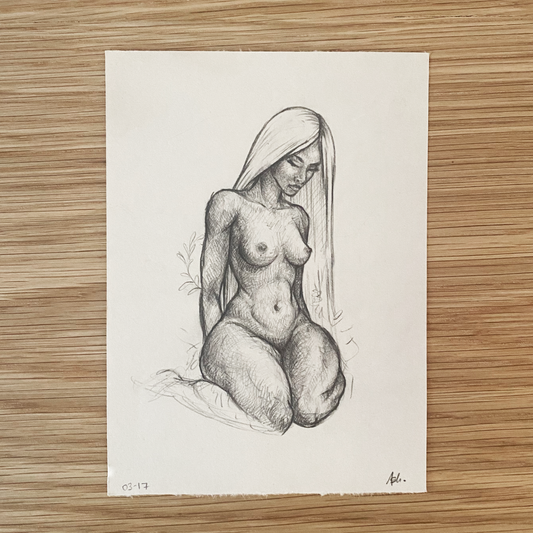 Kneeling Woman Drawing